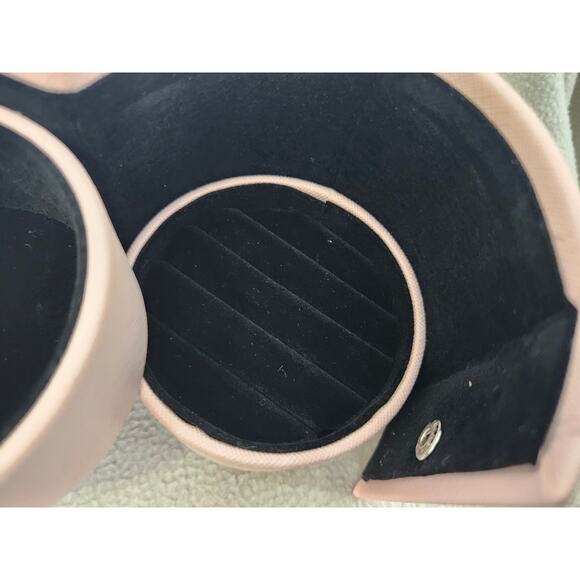 Pandora Blush Pink Circle Travel Jewelry Case Accordion Slide Open - Picture 6 of 11